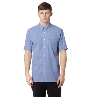 Blue gingham regular fit shirt